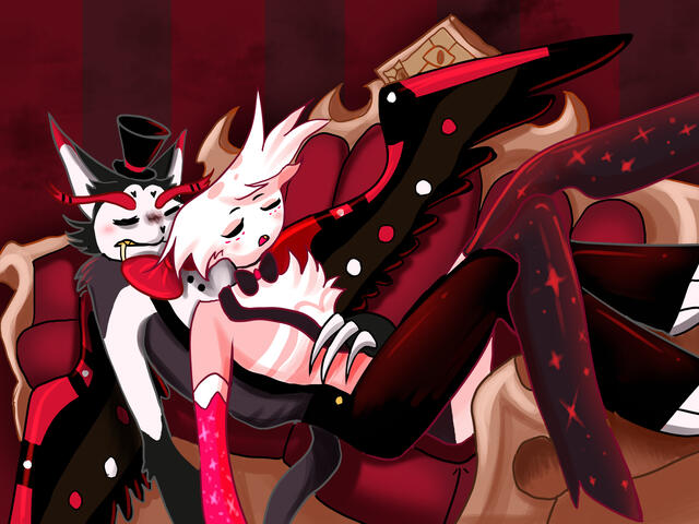 angel and husk from hazbin hotel